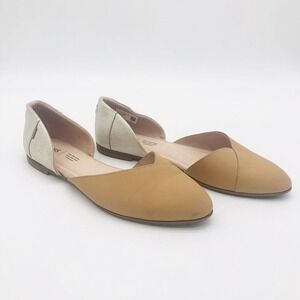 Toms Womens Julie D'Orsay Flats Shoes Brown Silver Metallic Two Tone Slip On 11